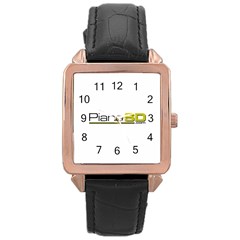 Logo Med Rose Gold Leather Watch  by PianoSD