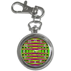 Bright Green Pink Geometric Key Chain Watches by BrightVibesDesign