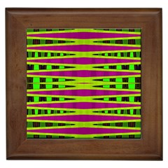 Bright Green Pink Geometric Framed Tiles by BrightVibesDesign