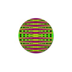 Bright Green Pink Geometric Golf Ball Marker by BrightVibesDesign