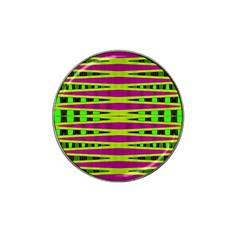 Bright Green Pink Geometric Hat Clip Ball Marker by BrightVibesDesign