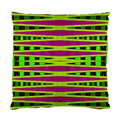 Bright Green Pink Geometric Standard Cushion Case (one Side) by BrightVibesDesign