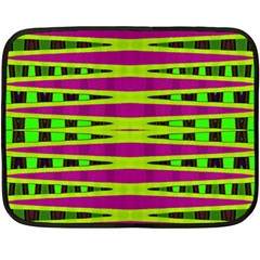 Bright Green Pink Geometric Double Sided Fleece Blanket (mini)  by BrightVibesDesign