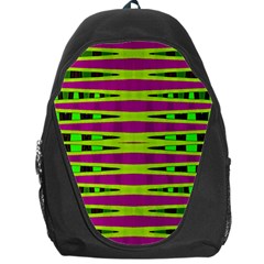 Bright Green Pink Geometric Backpack Bag