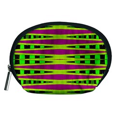 Bright Green Pink Geometric Accessory Pouches (medium) 