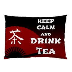 Keep Calm And Drink Tea - Dark Asia Edition Pillow Case (two Sides) by RespawnLARPer