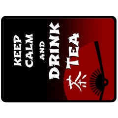 Keep Calm And Drink Tea - Dark Asia Edition Double Sided Fleece Blanket (large)  by RespawnLARPer