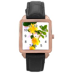 Margaritas Bighop Design Rose Gold Leather Watch  by bighop