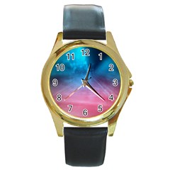 Aura By Bighop Collection Round Gold Metal Watch by bighop