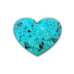 Aquamarine Collection Rubber Coaster (heart)  by bighop