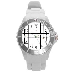 White Limits By Jandi Round Plastic Sport Watch (l) by bighop