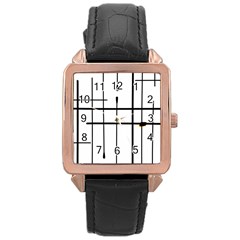 White Limits By Jandi Rose Gold Leather Watch  by bighop