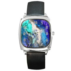 Violet Art Square Metal Watch by 20JA