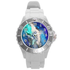 Violet Art Round Plastic Sport Watch (l) by 20JA