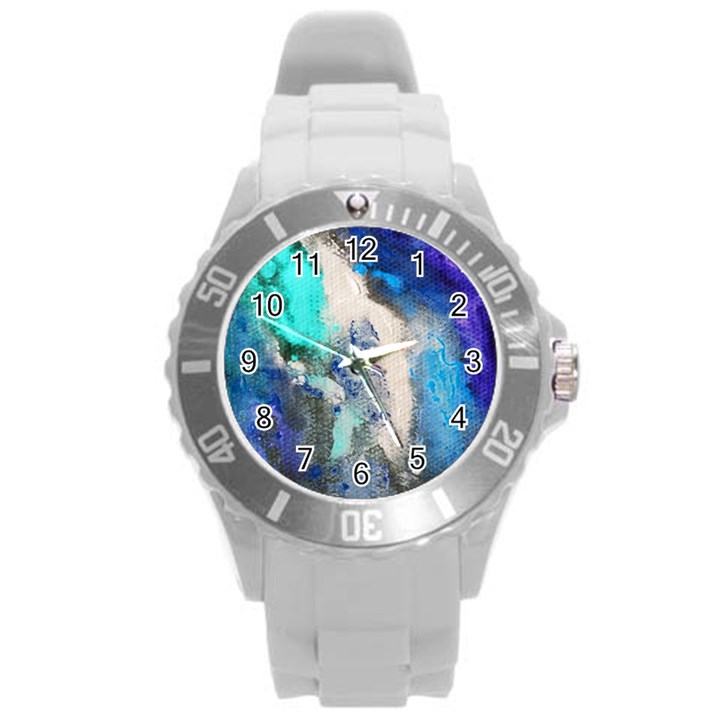 Violet Art Round Plastic Sport Watch (L)