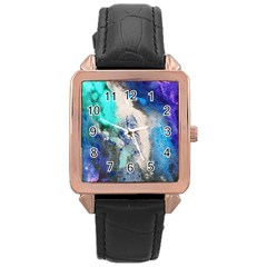 Violet Art Rose Gold Leather Watch 