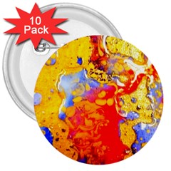 Gold And Red 3  Buttons (10 Pack)  by 20JA