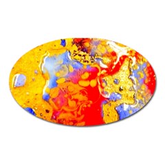 Gold And Red Oval Magnet by 20JA