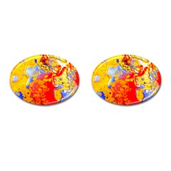 Gold And Red Cufflinks (oval) by 20JA