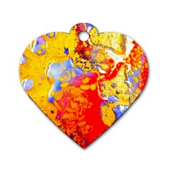 Gold And Red Dog Tag Heart (one Side) by 20JA