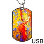 Gold And Red Dog Tag USB Flash (One Side) Front