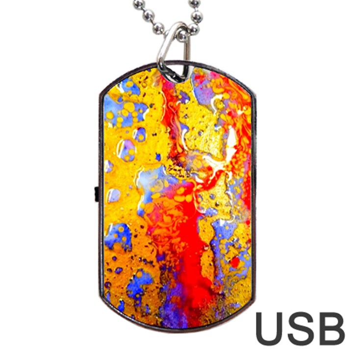 Gold And Red Dog Tag USB Flash (One Side)