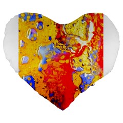 Gold And Red Large 19  Premium Heart Shape Cushions by 20JA