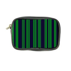 Dark Blue Green Striped Pattern Coin Purse by BrightVibesDesign