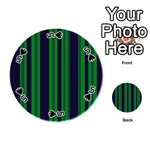 Dark Blue Green Striped Pattern Playing Cards 54 (Round)  Front - Spade5