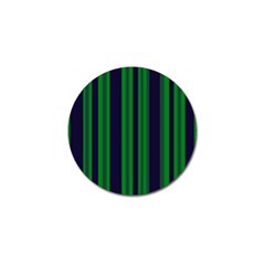 Dark Blue Green Striped Pattern Golf Ball Marker by BrightVibesDesign