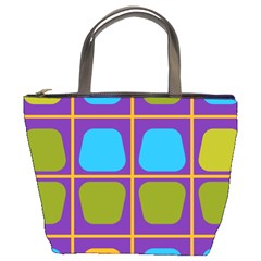 Shapes In Squares Pattern 	bucket Bag by LalyLauraFLM