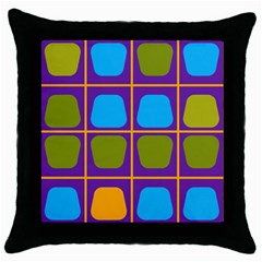 Shapes In Squares Pattern 			throw Pillow Case (black) by LalyLauraFLM