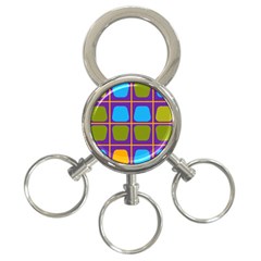 Shapes In Squares Pattern 			3-ring Key Chain by LalyLauraFLM