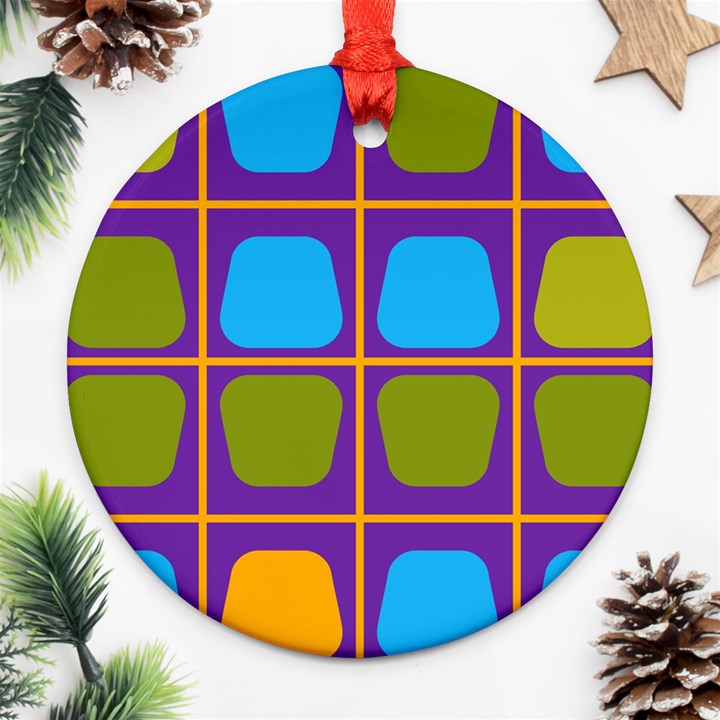 Shapes in squares pattern 			Ornament (Round)