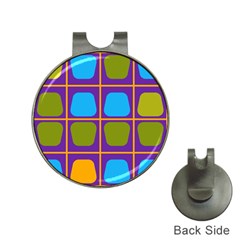 Shapes In Squares Pattern 			golf Ball Marker Hat Clip by LalyLauraFLM