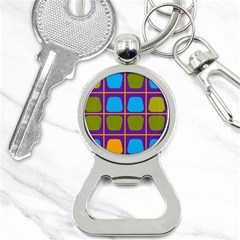 Shapes In Squares Pattern 			bottle Opener Key Chain by LalyLauraFLM