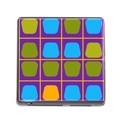 Shapes In Squares Pattern 			memory Card Reader (square) by LalyLauraFLM