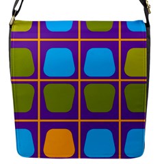 Shapes In Squares Pattern 			flap Closure Messenger Bag (s) by LalyLauraFLM