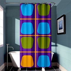 Shapes In Squares Pattern 	shower Curtain 36  X 72  by LalyLauraFLM