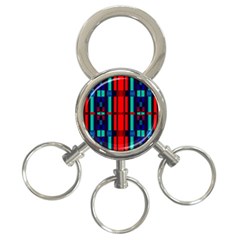 Stripes And Rectangles  			3-ring Key Chain by LalyLauraFLM