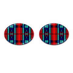 Stripes And Rectangles  			cufflinks (oval) by LalyLauraFLM