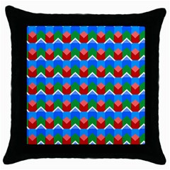 Shapes Rows 			throw Pillow Case (black) by LalyLauraFLM