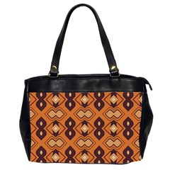 Brown Leaves Pattern Oversize Office Handbag (2 Sides) by LalyLauraFLM