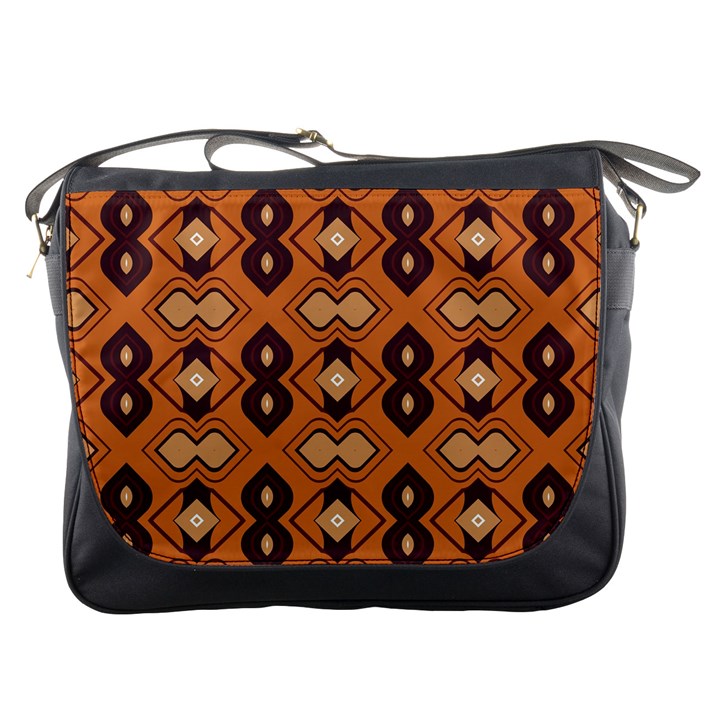 Brown leaves pattern 			Messenger Bag