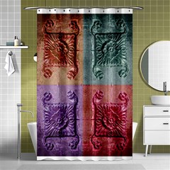 Vintage Flower Squares Shower Curtain 48  X 72  (small)  by BrightVibesDesign