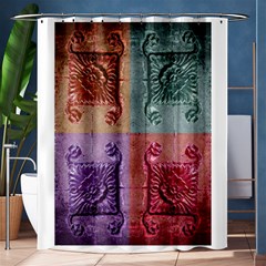 Vintage Flower Squares Shower Curtain 60  X 72  (medium)  by BrightVibesDesign