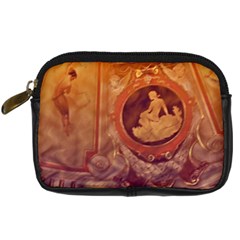 Vintage Ladies Artwork Orange Digital Camera Cases by BrightVibesDesign