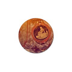 Vintage Ladies Artwork Orange Golf Ball Marker (4 Pack) by BrightVibesDesign