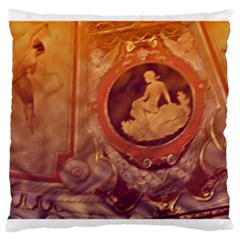 Vintage Ladies Artwork Orange Large Cushion Case (one Side) by BrightVibesDesign