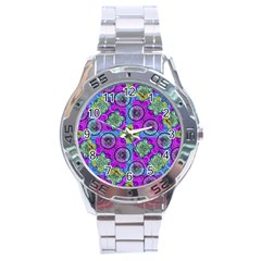 Collage Ornate Geometric Pattern Stainless Steel Analogue Watch by dflcprints